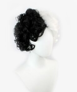 Cruella Black and White Cruella Deville ​Cosplay Wig Curly