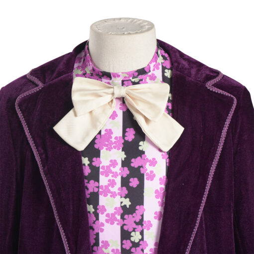 Charlie and the Chocolate Factory Willy Wonka Purple Tuxedo Cosplay Costume