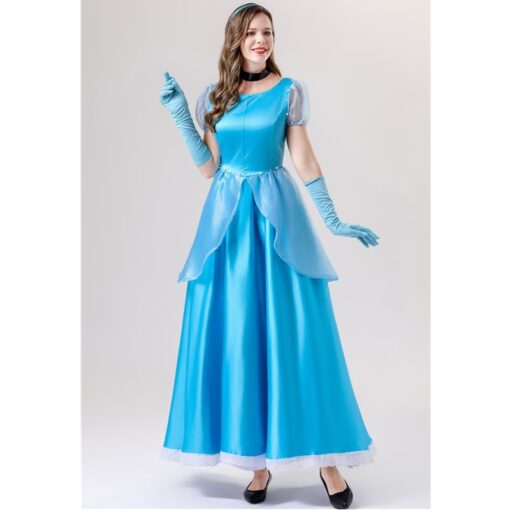 Sleeping Beauty Princess Aurora Sky Blue Dress Cosplay Costume