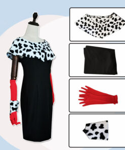 Cruella Cruella De Vil Shawl Dress Cosplay Costume