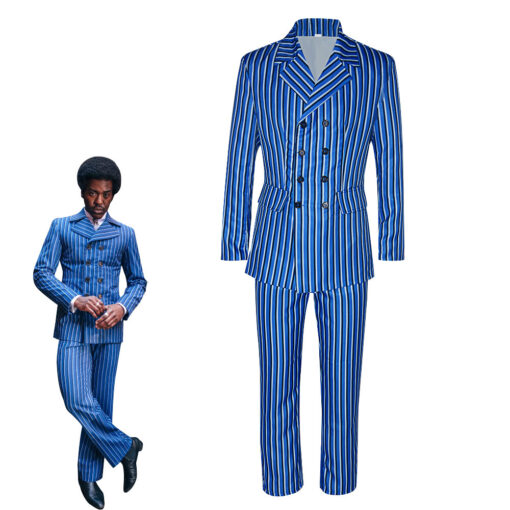 Doctor Who Fifteenth Doctor Blue Stripe Cosplay Costume