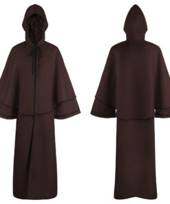 Bleach Monk Brown Color Cloak Cosplay Costume