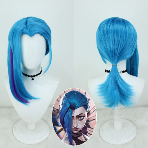 League of Legends LOL Jinx Cosplay Wig