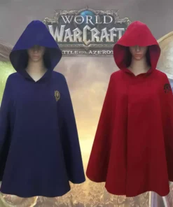 World of Warcraft Alliance Camp Cosplay Costume Red and Blue Cloak