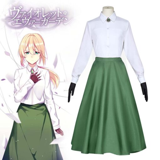 Violet Evergarden Cosplay Costume Green Skirt