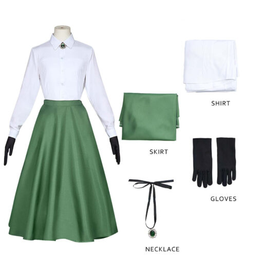 Violet Evergarden Cosplay Costume Green Skirt