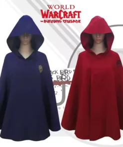 World of Warcraft Alliance Camp Cosplay Costume Red and Blue Cloak
