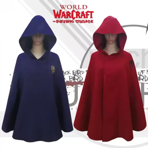 World of Warcraft Alliance Camp Cosplay Costume Red and Blue Cloak