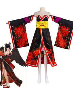 Dead or Alive Nyotengu Cosplay Costume Red & Black Kimono
