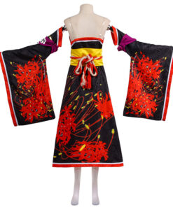 Dead or Alive Nyotengu Cosplay Costume Red & Black Kimono