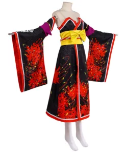 Dead or Alive Nyotengu Cosplay Costume Red & Black Kimono