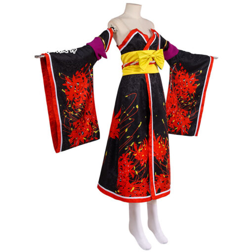 Dead or Alive Nyotengu Cosplay Costume Red & Black Kimono